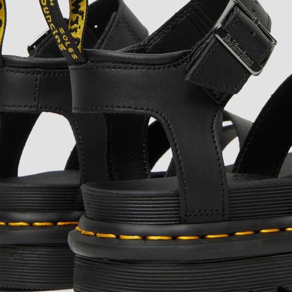 PERFECT CONDITION Dr. Martens blaire hydro leather strap sandals black size 8 - Picture 2 of 3
